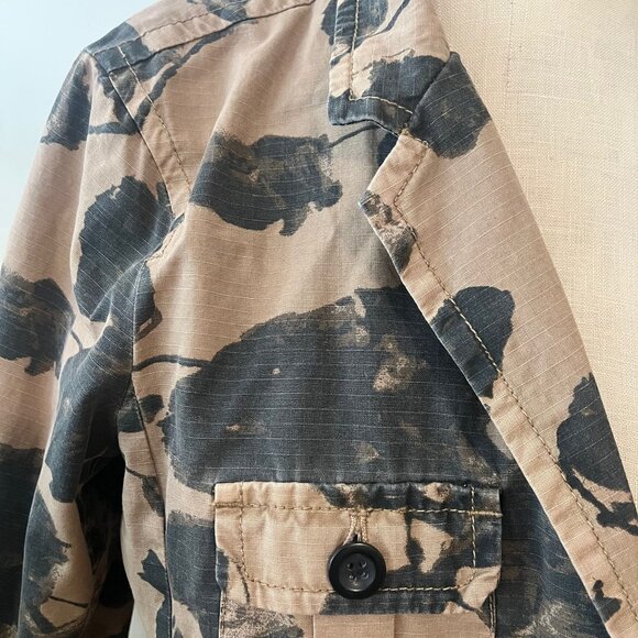 J.CREW Black Blossom Camo Blazer/Utility Jacket Size Large - Picture 3 of 8